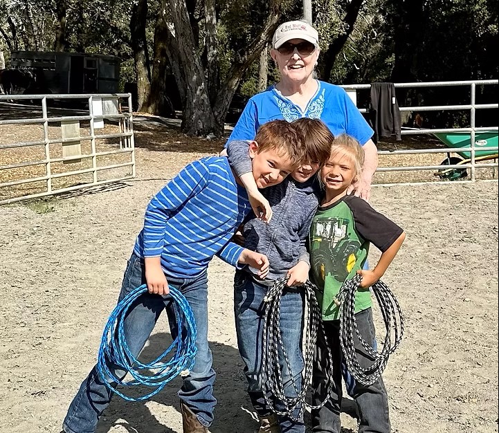 Kids learning roping skills
