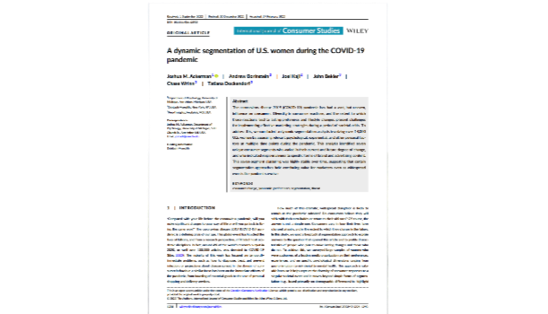 A dynamic segmentation of U.S. women during the COVID‐19 pandemic