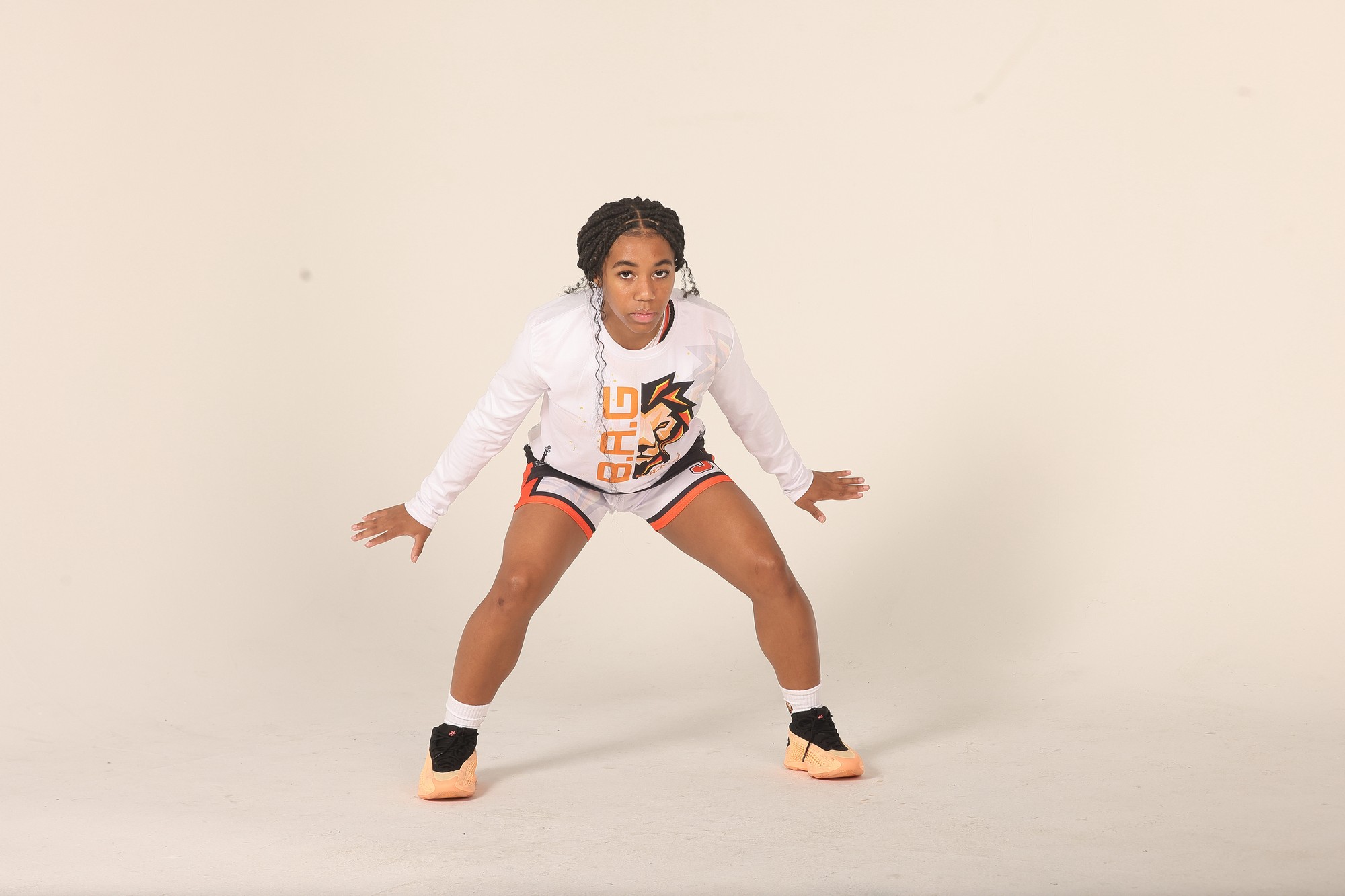 Blacktop athlete in defensive stance