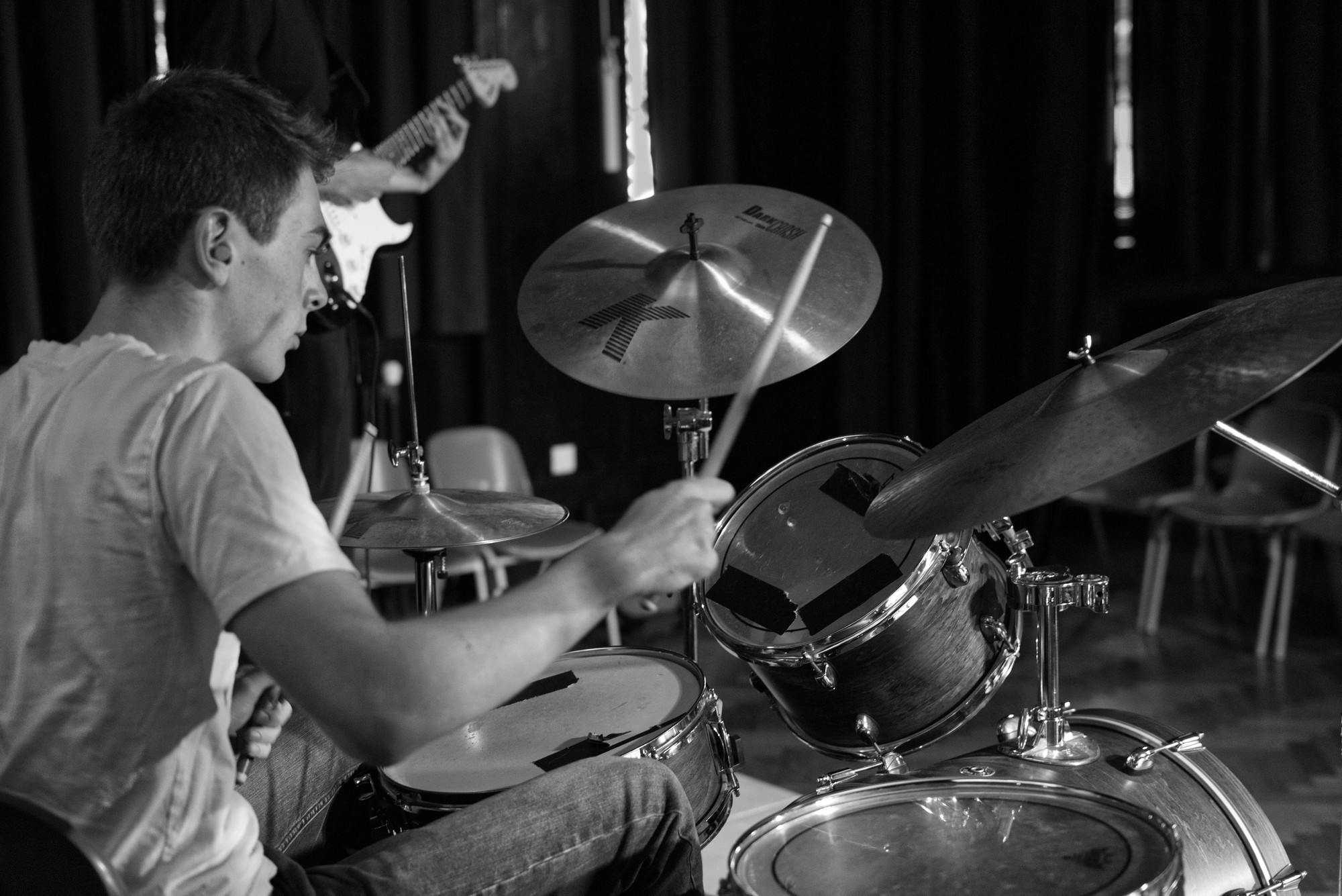 Young guitarist at a Rock Now session