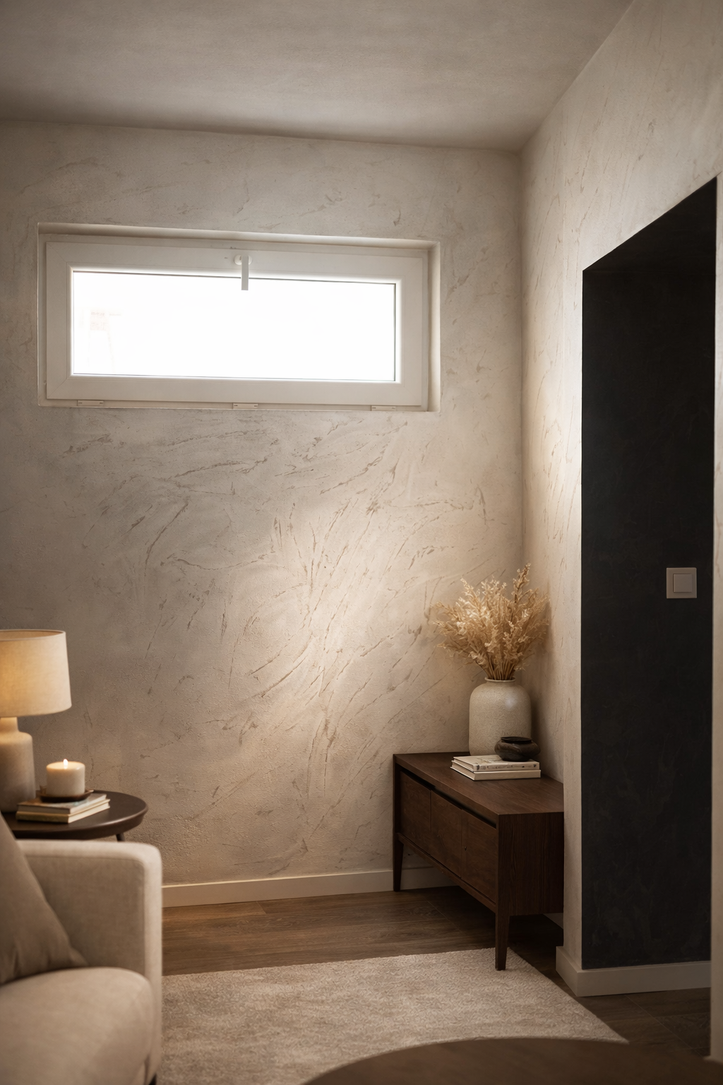 Moderní schodiště s mikrocementovým povrchem