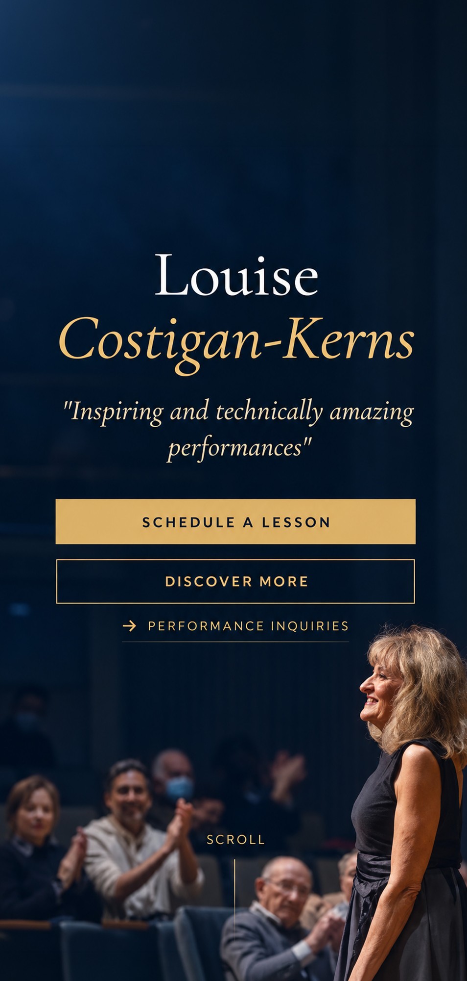 Louise Costigan-Kerns's website on a mobile phone
