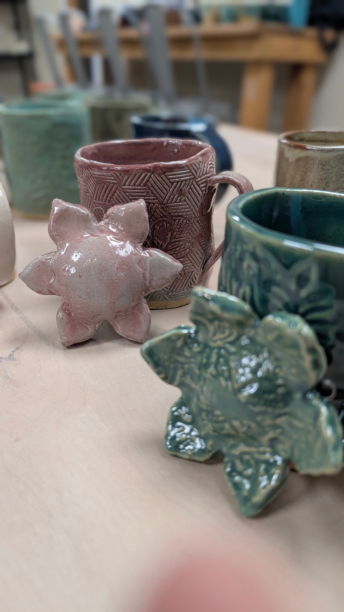 Paintable ceramics ready for a holiday party