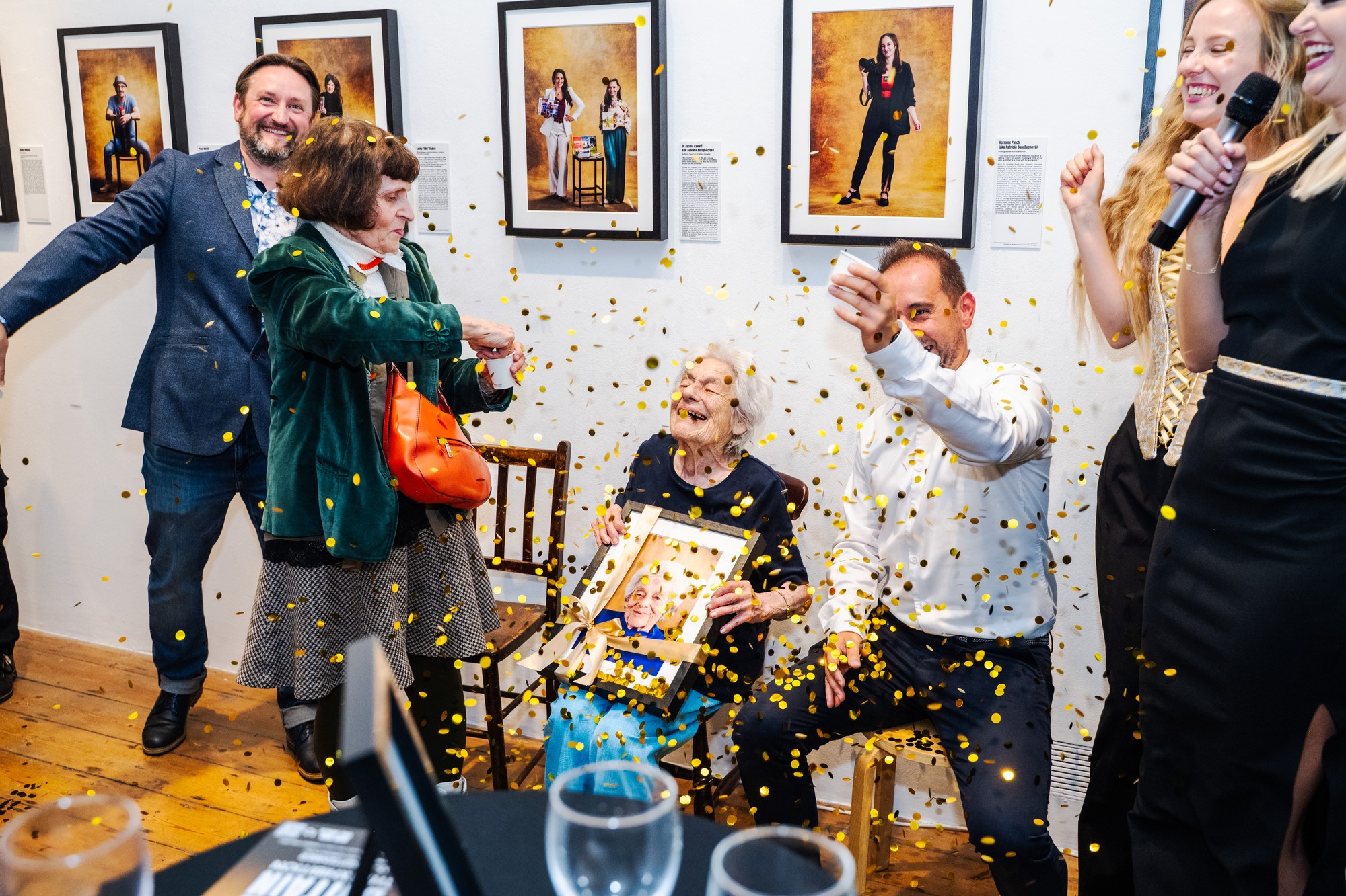 Guests at the Portraits of Slovak and Czech Britain exhibition opening in London