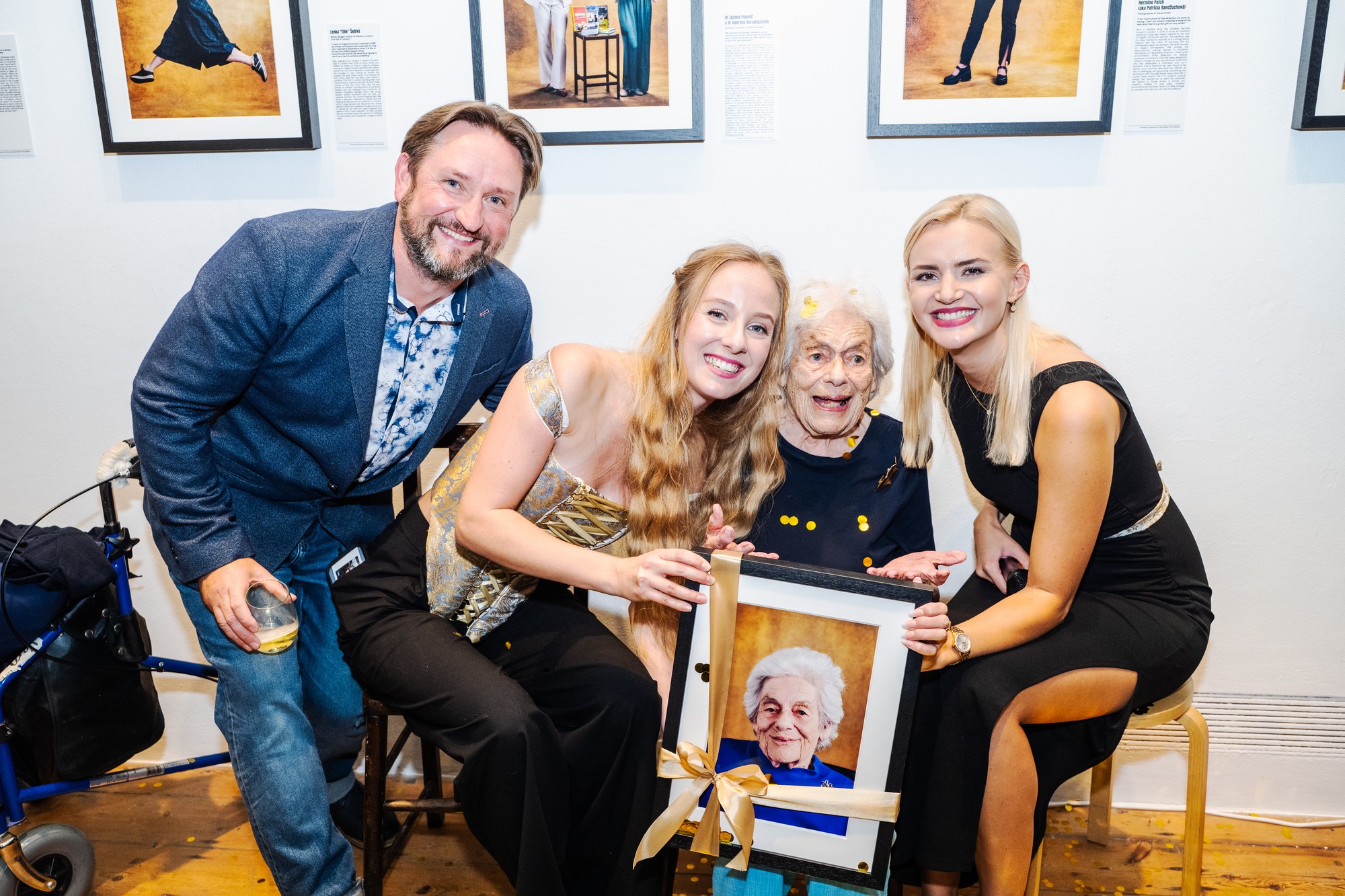 Visitors at the Portraits of Slovak and Czech Britain exhibition opening in London