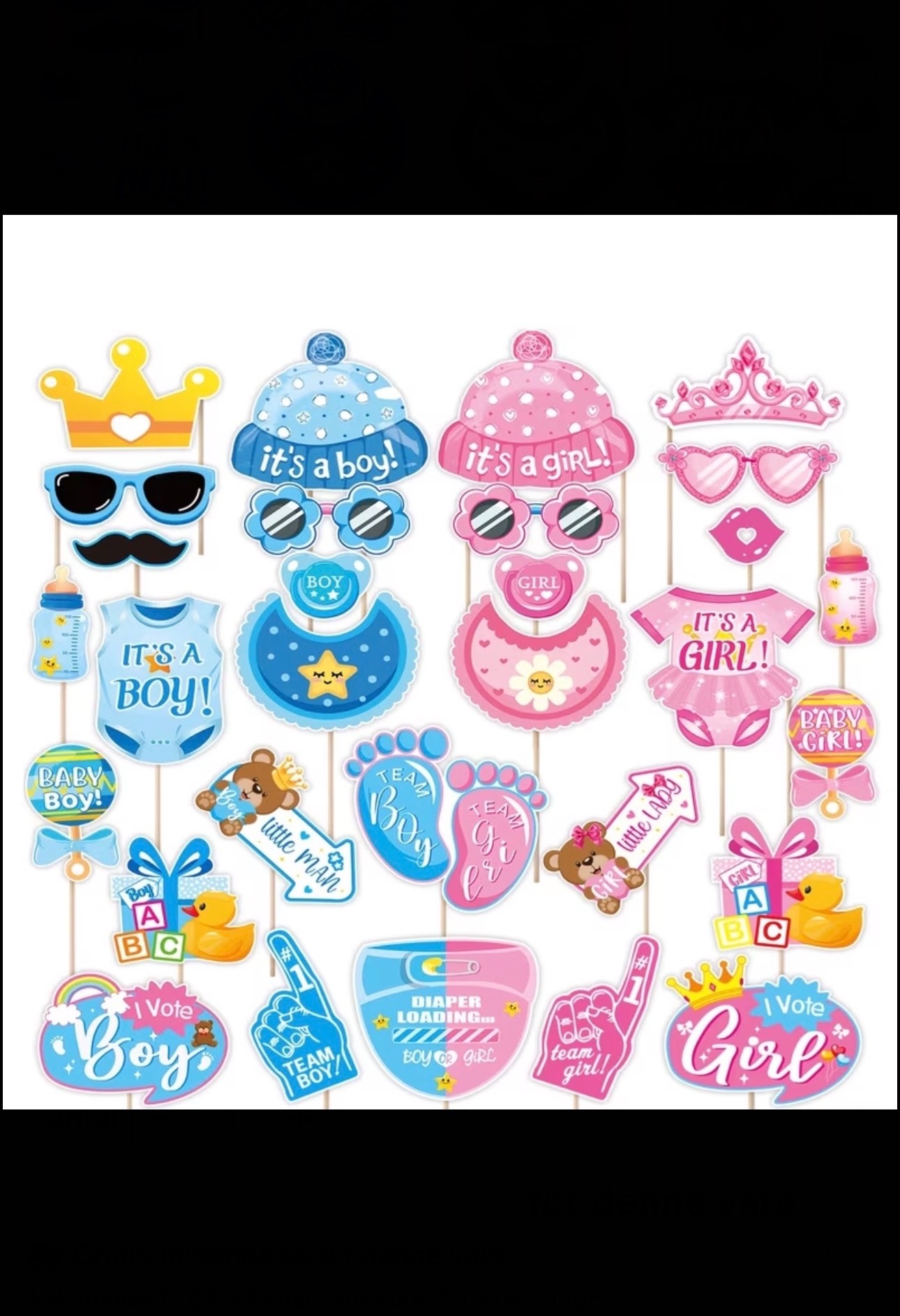 Gender Reveal – Premium (Rekvisitter+ Valgfri Baggrund)