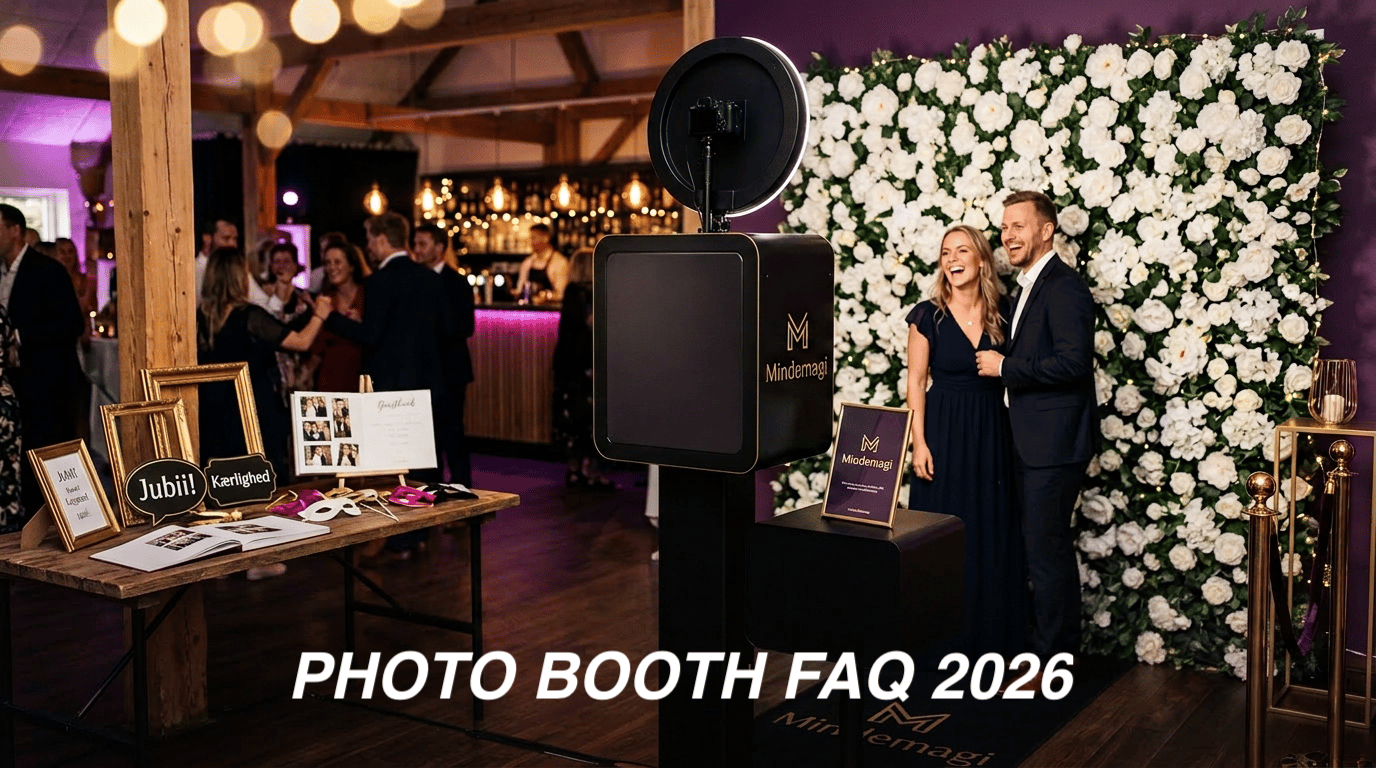 Spørgsmål og svar om photo booth leje – MindeMagi FAQ