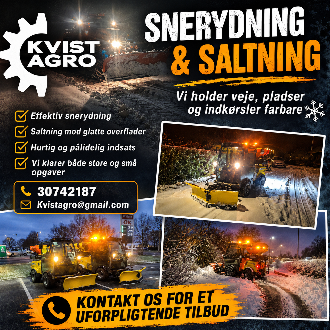 Kvist Agro udfører snerydning og saltning