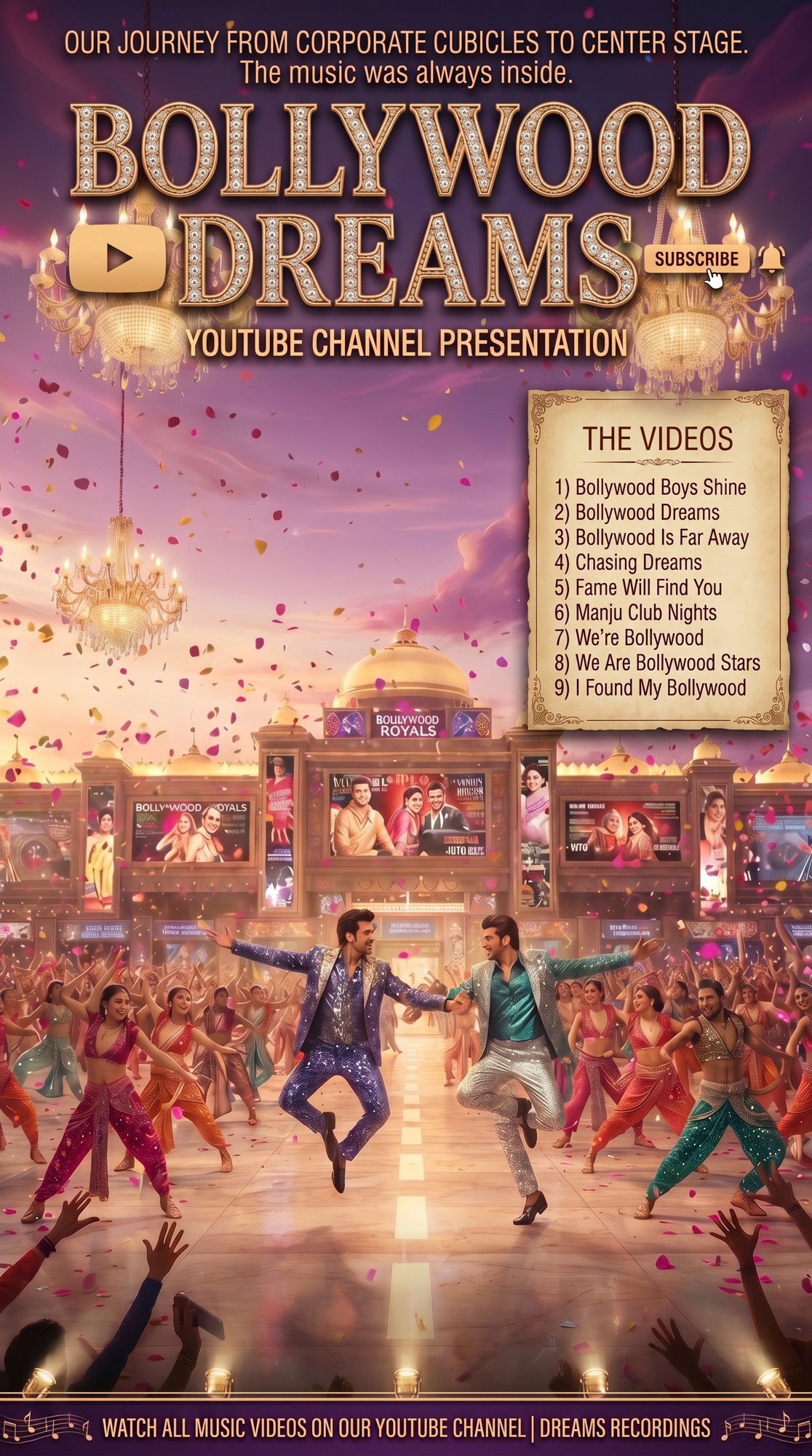 Bollywood Dreams YouTube Channel Presentation — Our journey from corporate cubicles to center stage