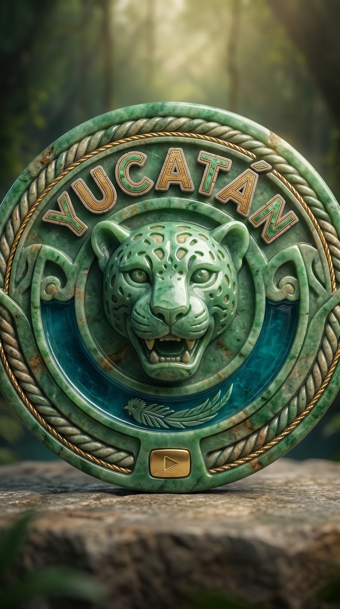 Yucatán YouTube Channel Logo — jade jaguar medallion