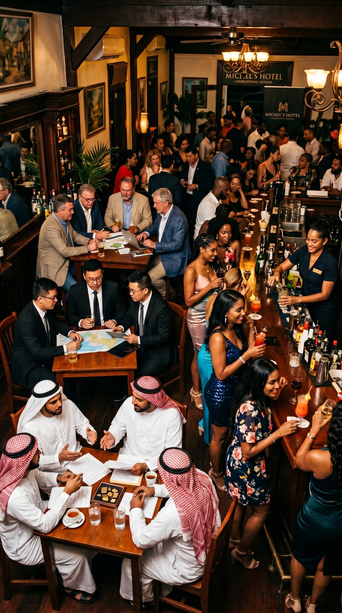 Happy hour at Michel's Hotel bar — every faction in Georgetown in one room