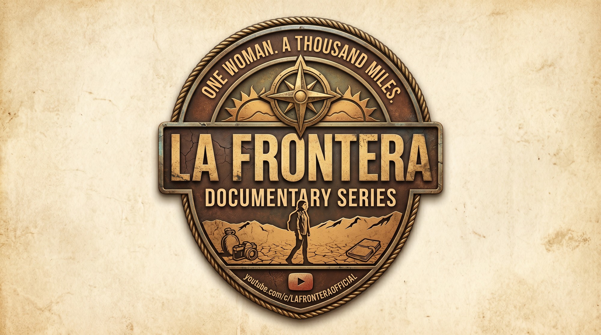 La Frontera YouTube Channel Logo — One Woman. A Thousand Miles.