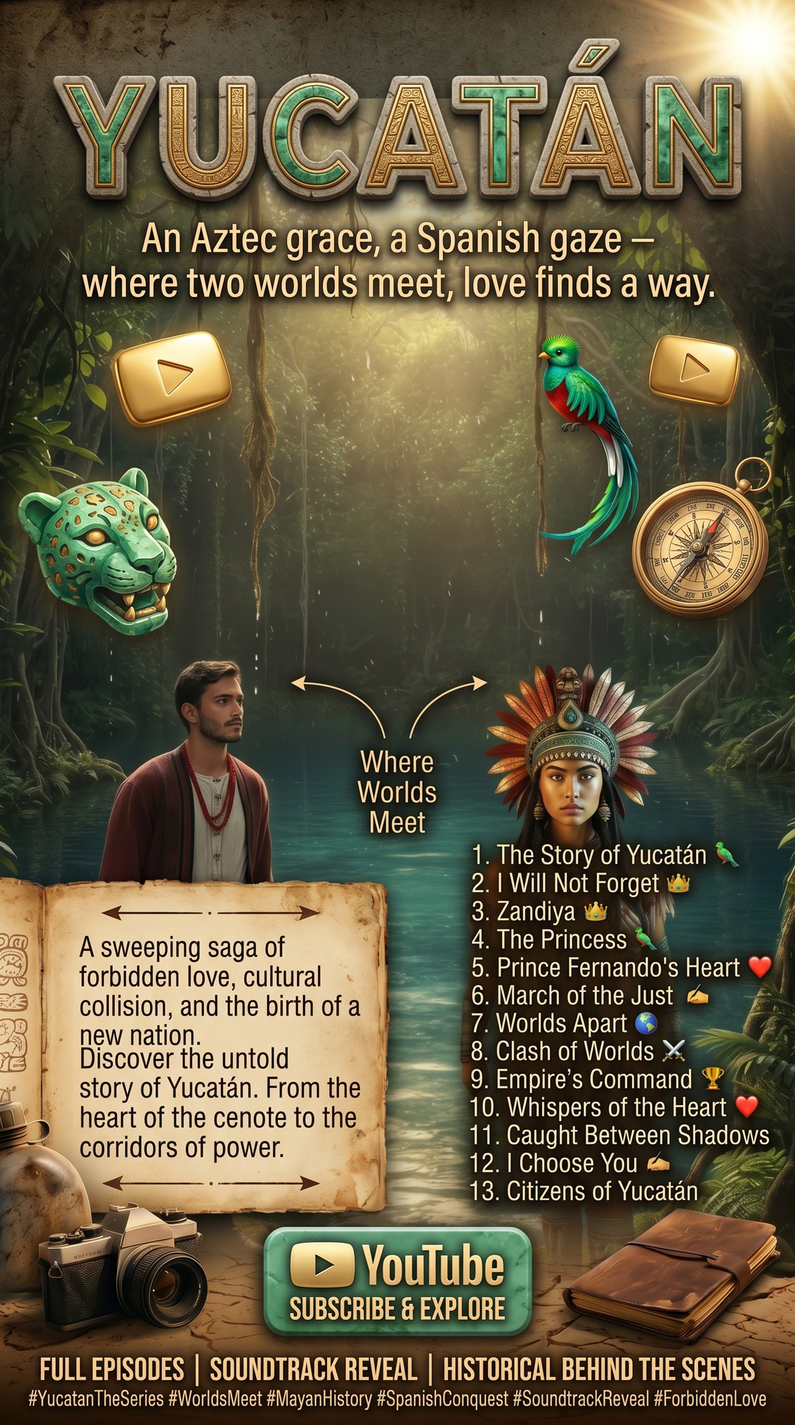 Yucatán YouTube Presentation — An Aztec grace, a Spanish gaze — where two worlds meet, love finds a way.