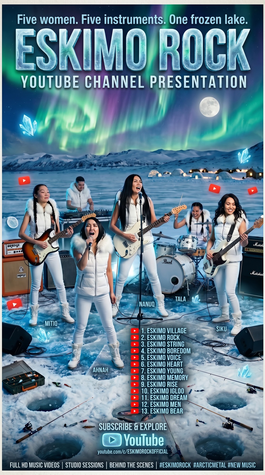 Eskimo Rock YouTube Channel Presentation — Five women. Five instruments. One frozen lake.