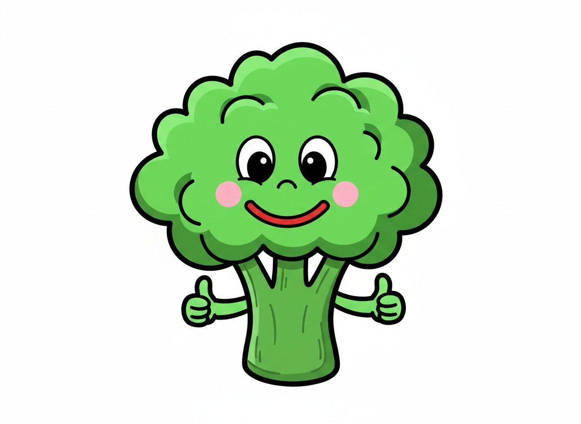 Barevná ilustrace brokolice z pexesa pro rozvoj řeči