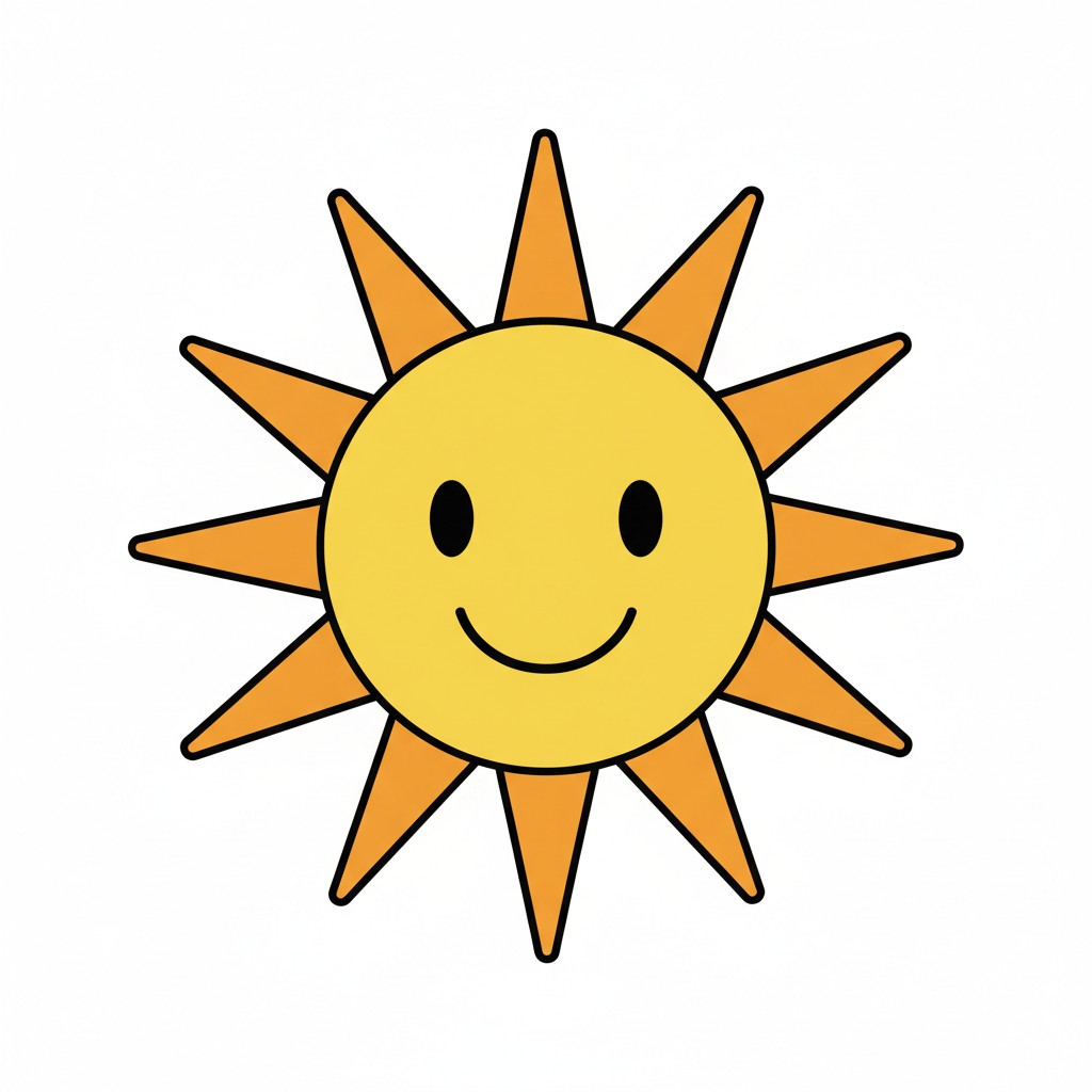 Barevná ilustrace sluníčka z Rozárčiny abecedy