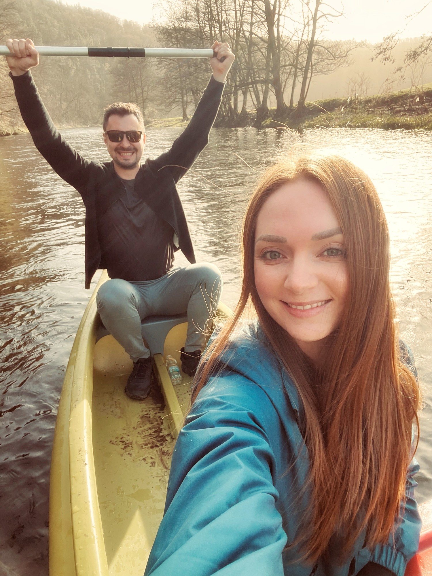 Luc a Marťas na kajaku