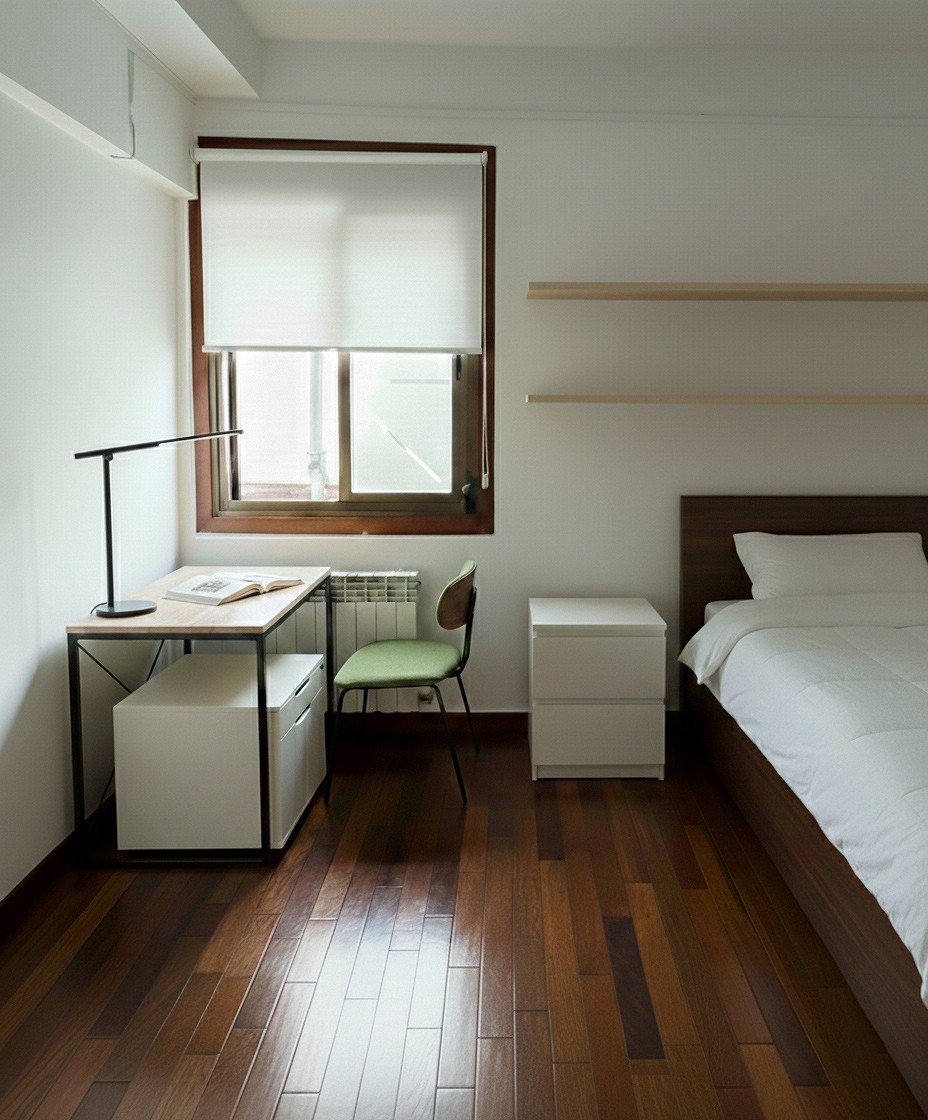 Habitación luminosa en el Colegio Mayor San Juan Evangelista de Valladolid