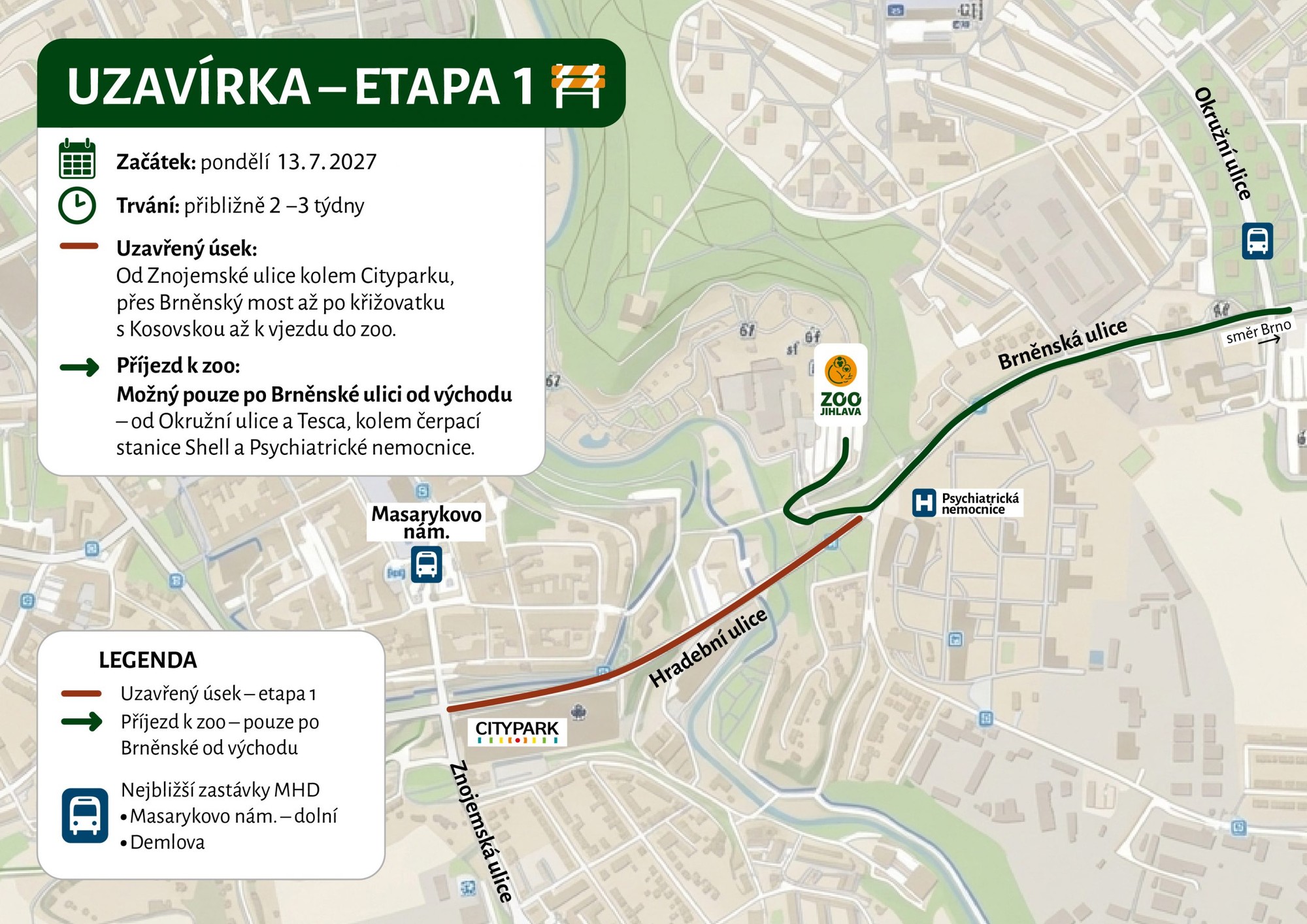 Mapa uzavírky – etapa 1