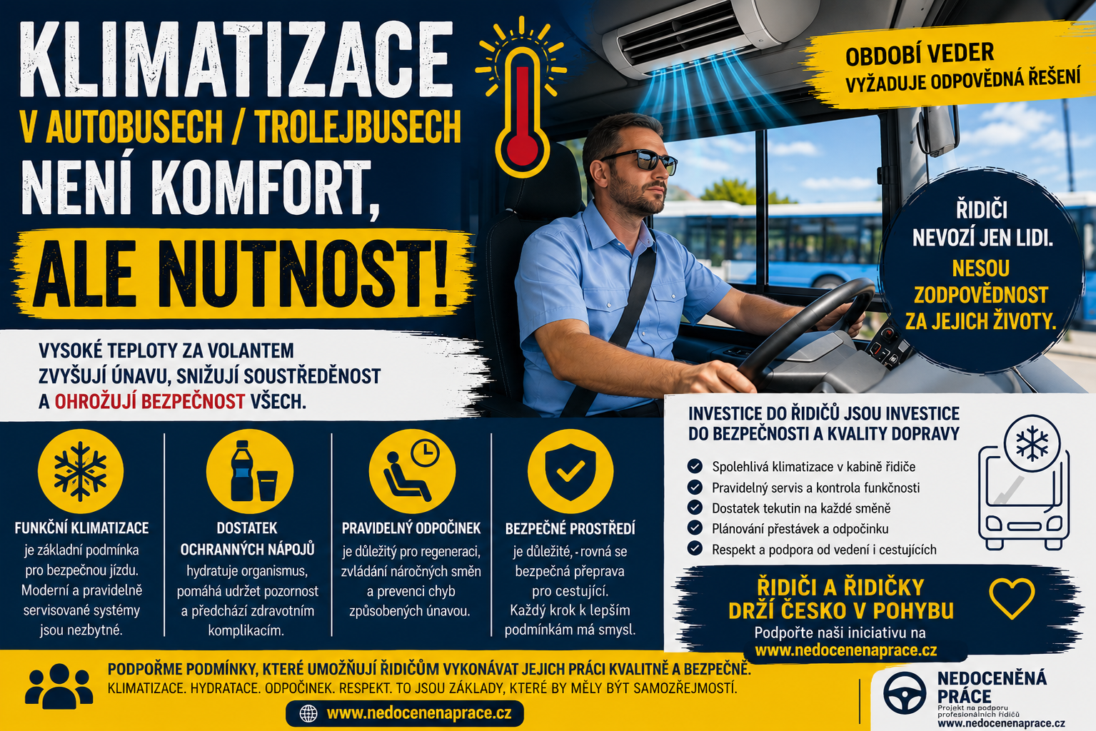 Klimatizace v autobusech a trolejbusech není komfort, ale nutnost – infografika