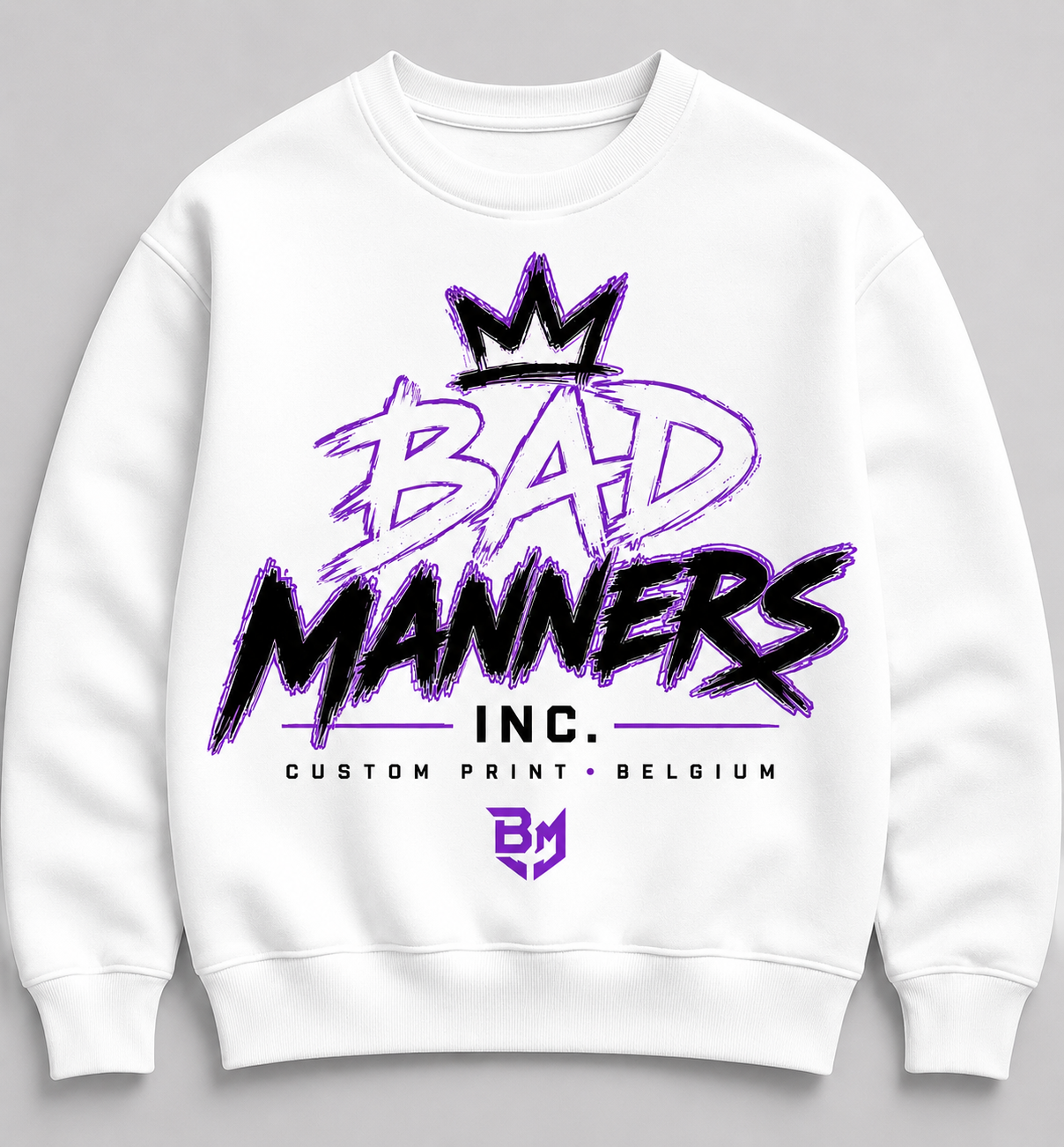Crown Mark Crewneck in White, beschikbaar in unisexfit