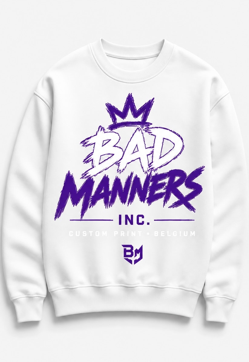 Bright Purple Crewneck in Purple, beschikbaar in unisexfit