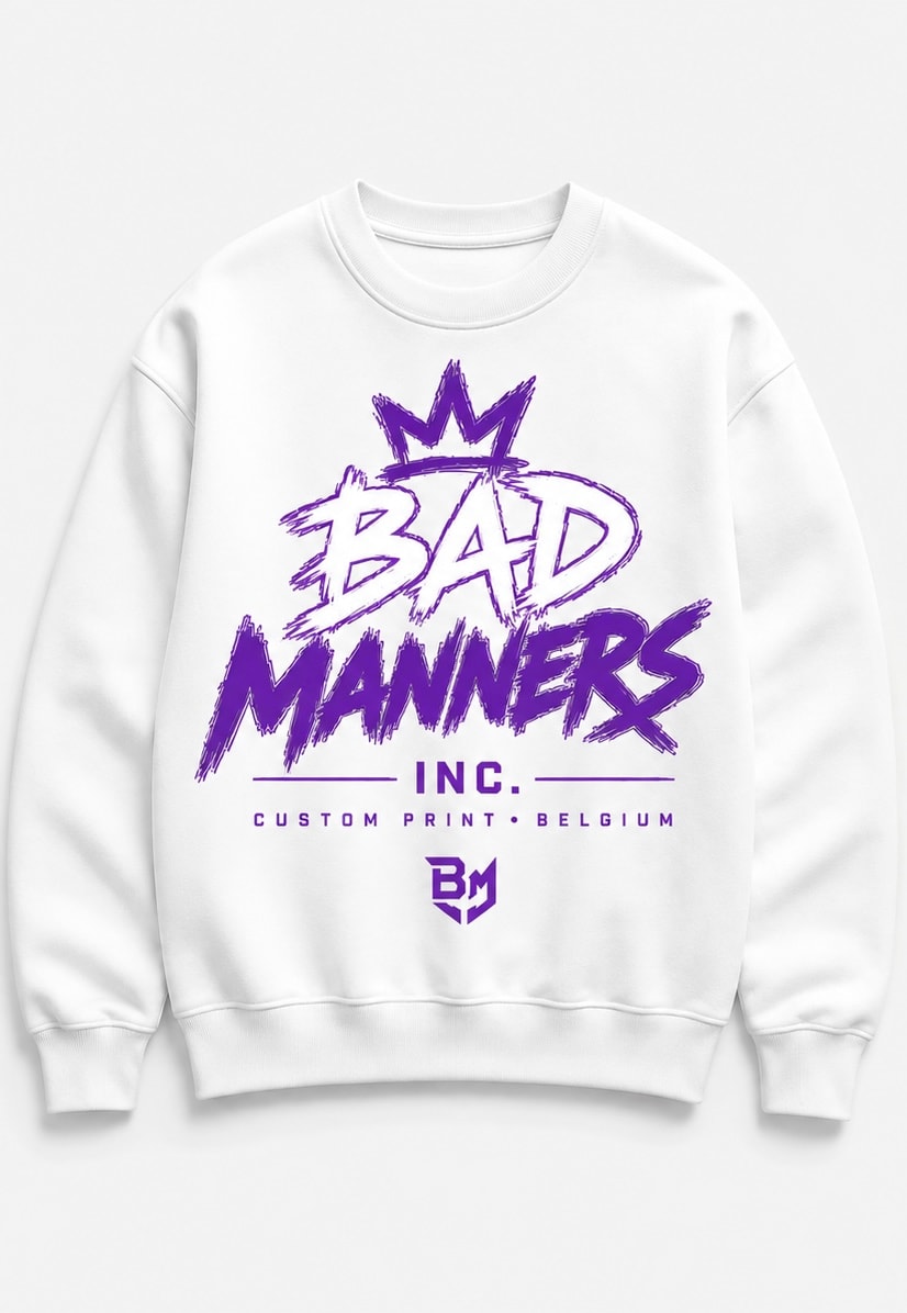 Royal Ink Crewneck in Royal purple, beschikbaar in unisexfit