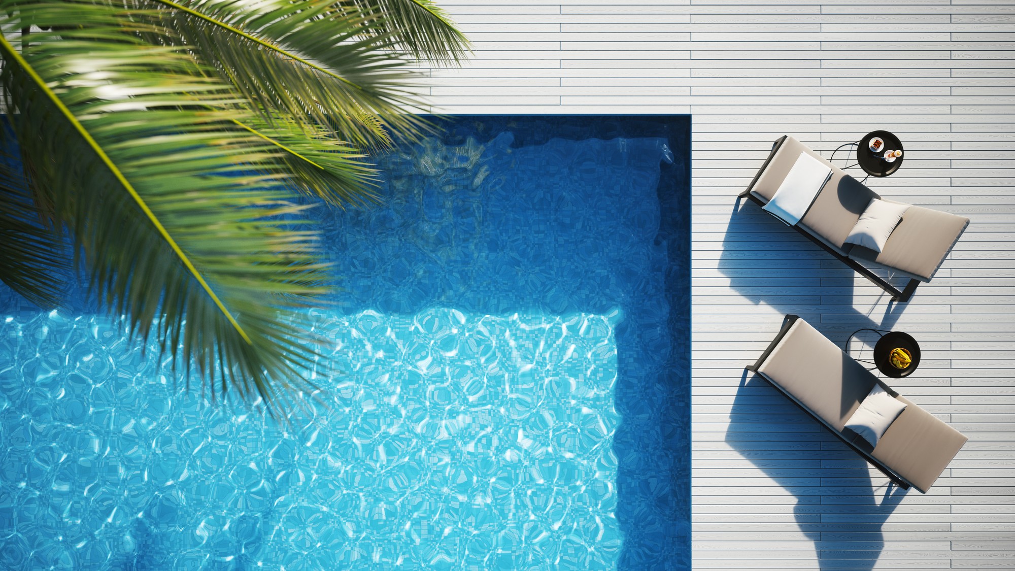 A serene pool overlooking the Mediterranean