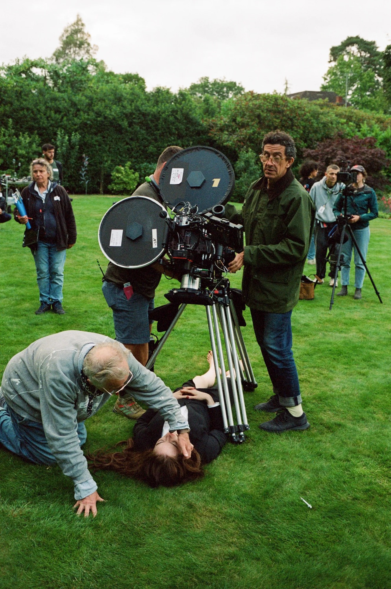 VistaVision camera body with a large magazine and viewfinder against a dark background
