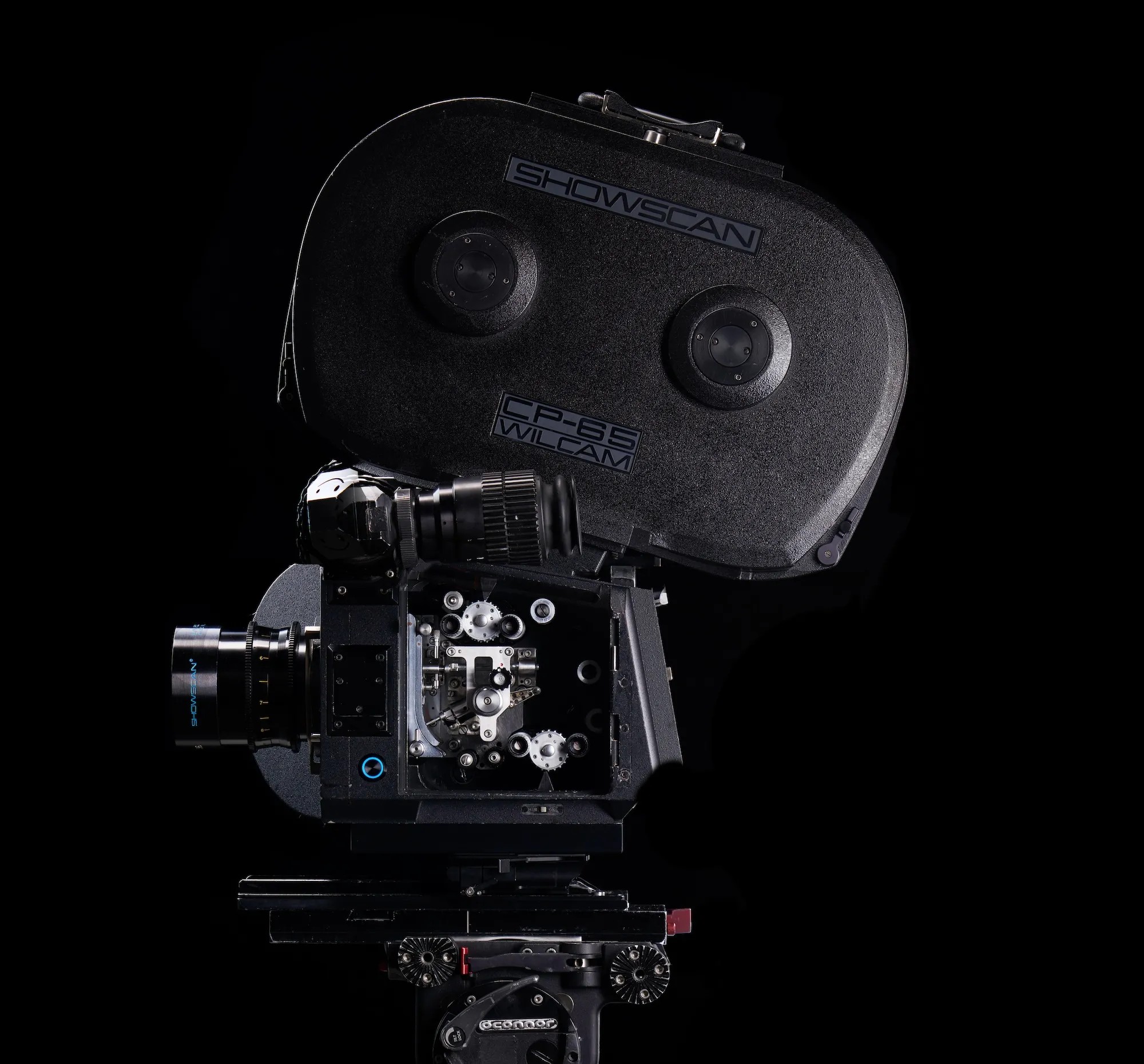 Wilcam CP-65 with a Showscan magazine mounted above the camera body