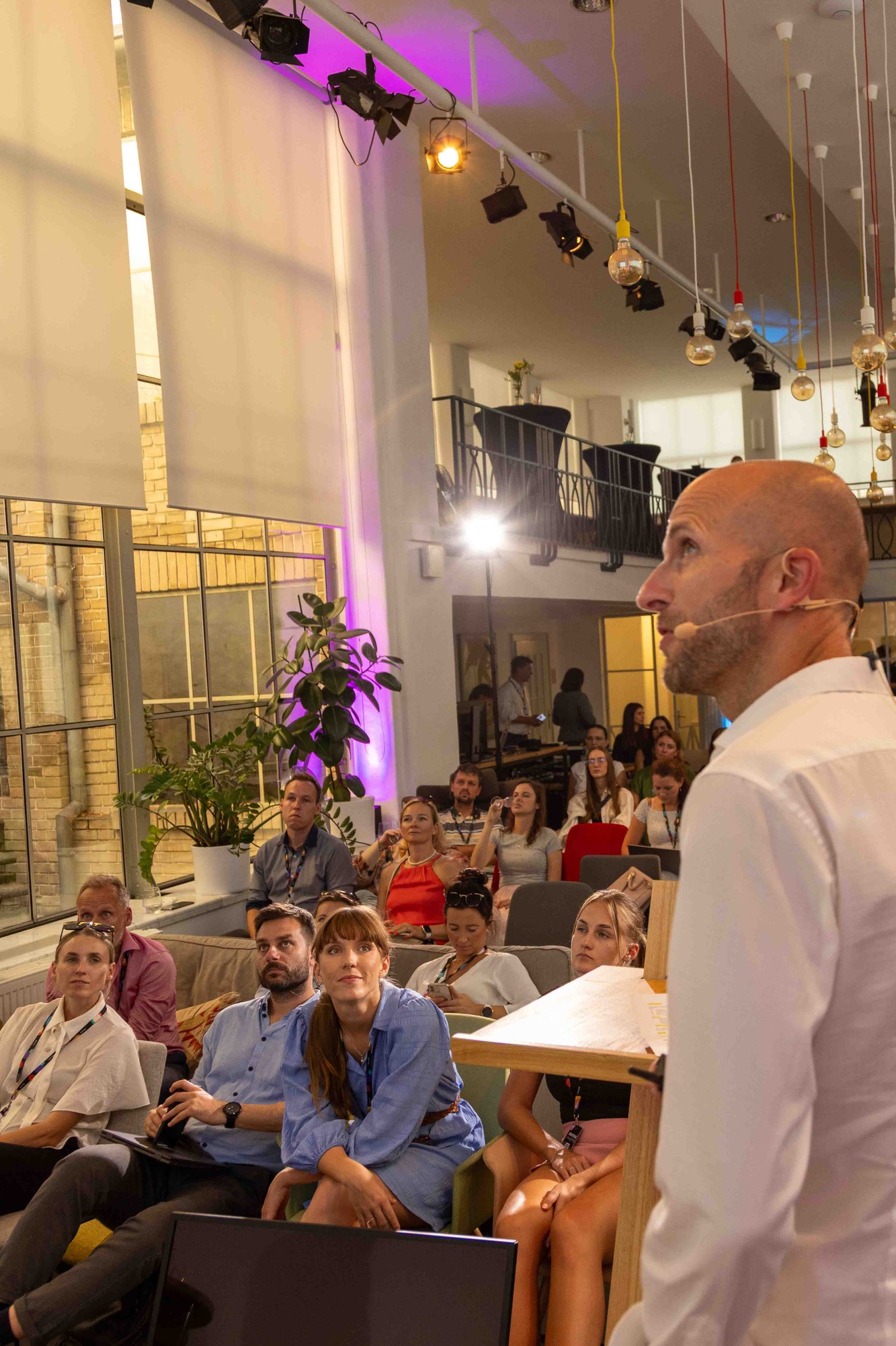 Professional event venue with attendees