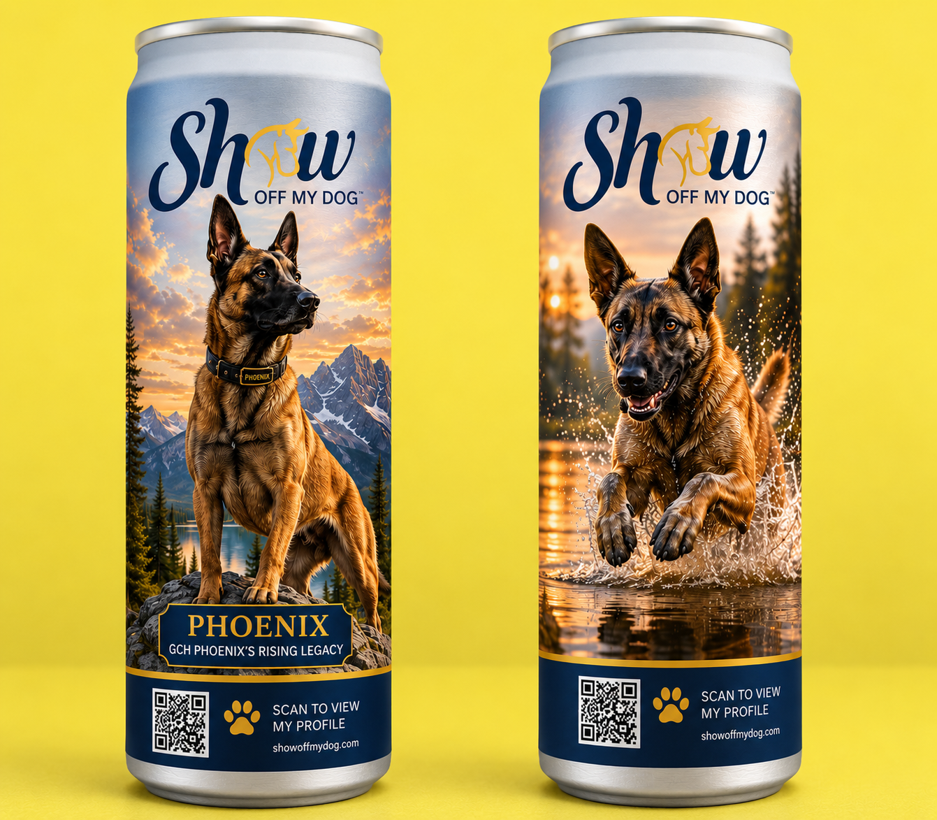 Solo Bottle — one dog featured on front and back