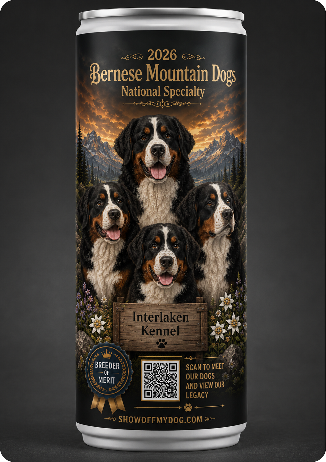 Kennel Bottle — kennel dogs featured on front and back