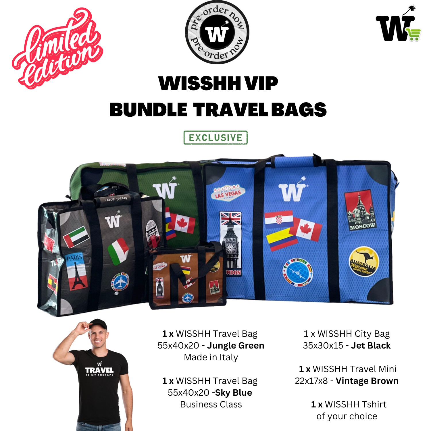 WISSHH VIP Bundle Travel Bags
