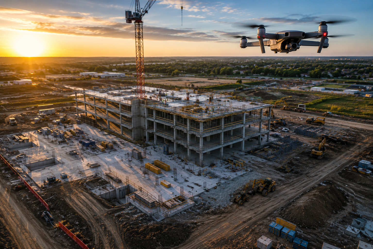 Construction site progress monitoring by drone