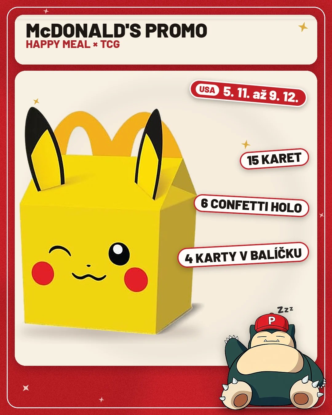 Post o Pokémon kartách v McDonald's Happy Meal k 30. výročí