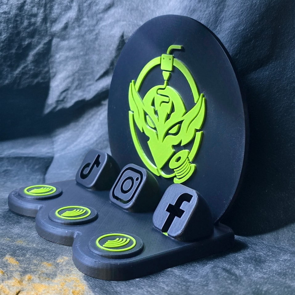 NFC Social Stand with logo, Business Bits 3D printed by GoblinPrint