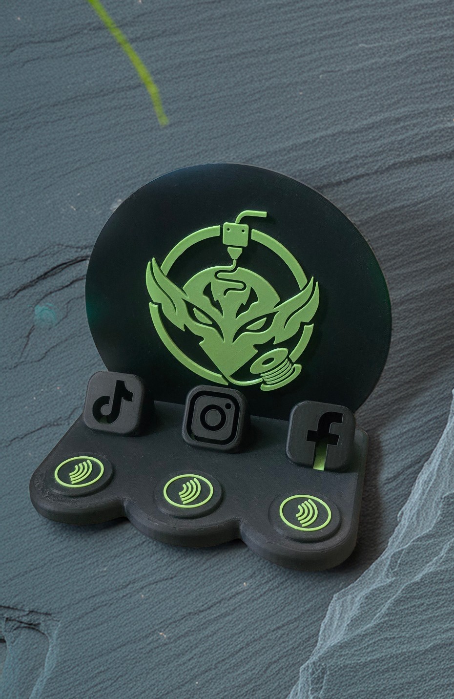 NFC Social Stand with logo, Business Bits 3D printed by GoblinPrint