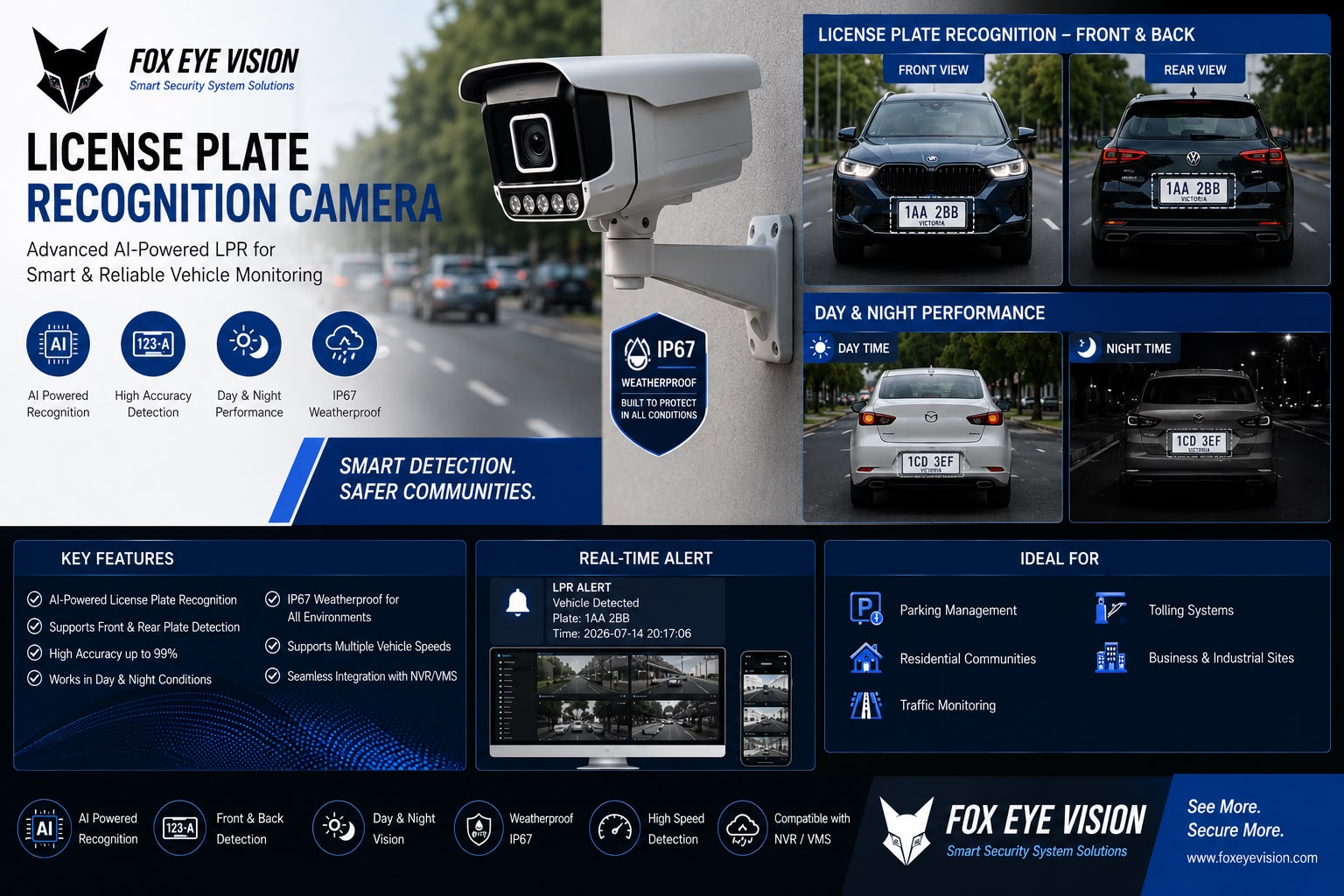 Fox Eye Vision – Licence Plate Recognition Camera – AI-Powered LPR for Smart & Reliable Vehicle Monitoring