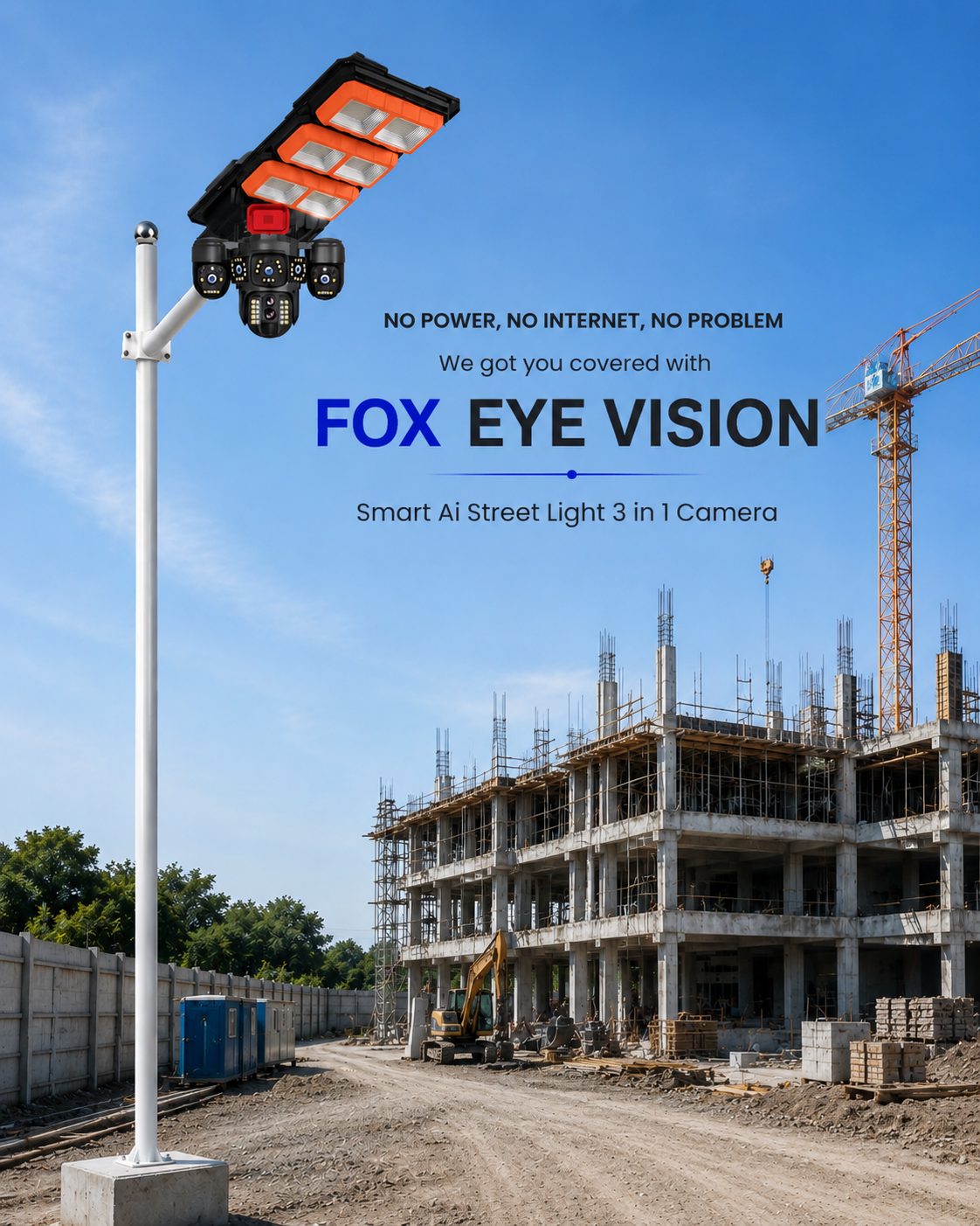 Fox Eye Vision – Construction Site Solar Camera – No Power, No Internet, No Problem