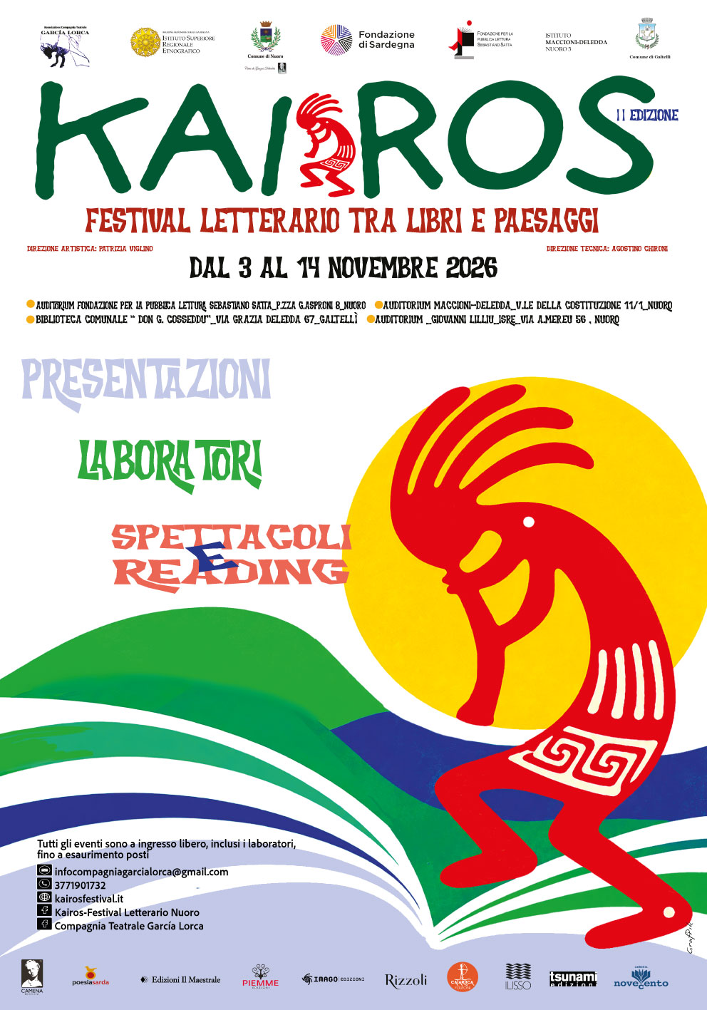 Locandina 35x50 del festival Kairos 2026 con il logo e i loghi dei partner