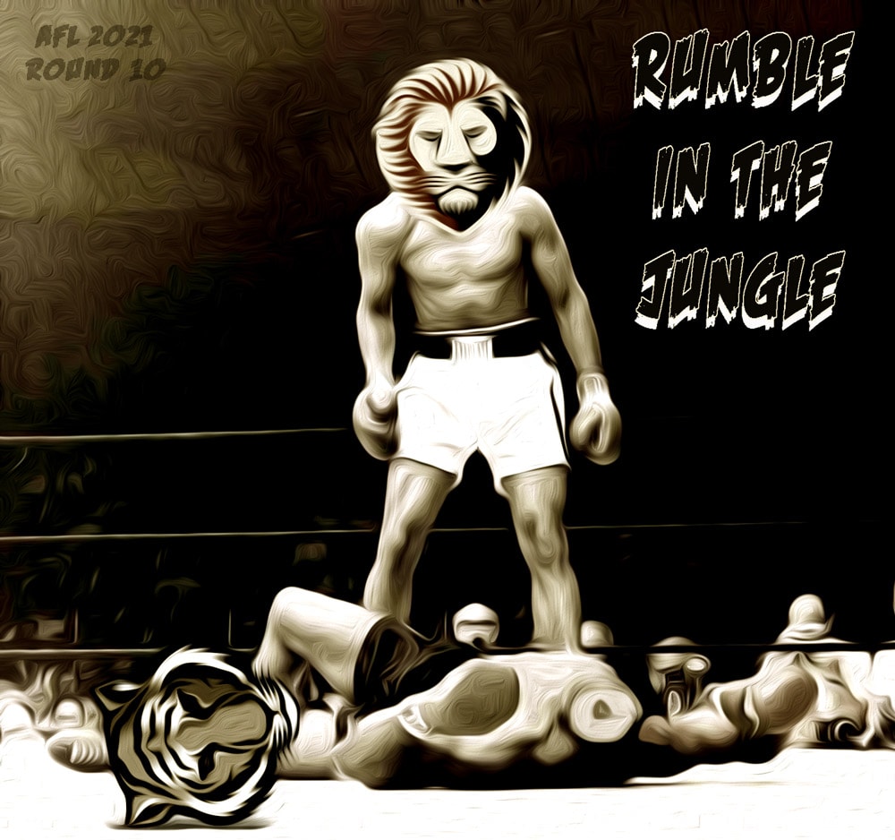 Rumble — Footy cartoon by Peter Gillies