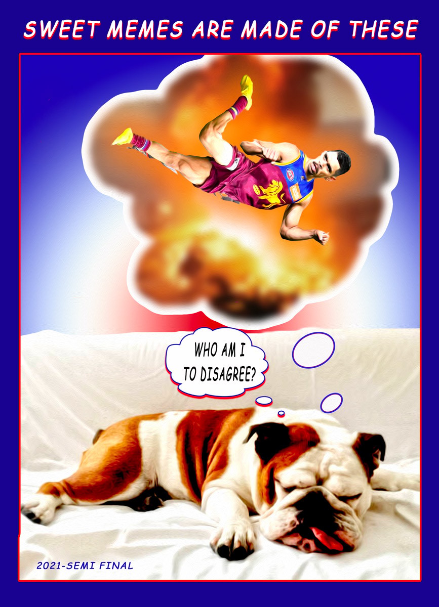 Semi Dogs Thriller — Footy cartoon by Peter Gillies