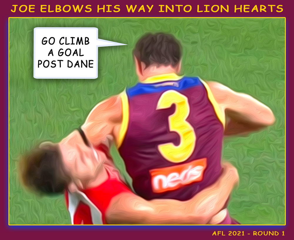 Joe — Footy cartoon by Peter Gillies