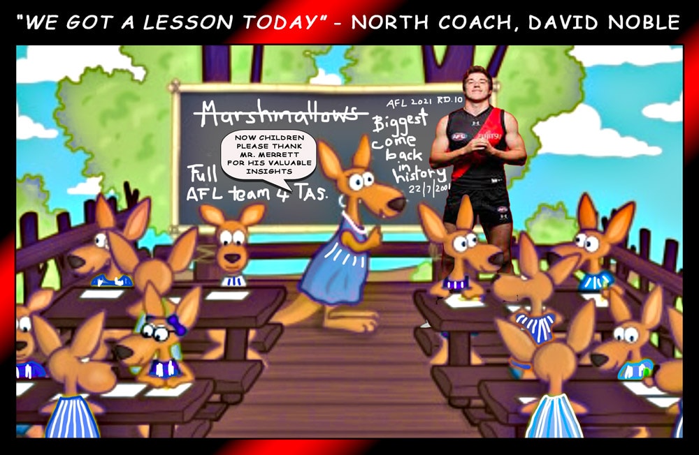 Lesson — Footy cartoon by Peter Gillies