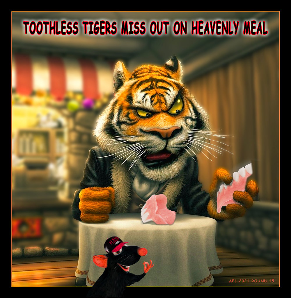 Toothless — Footy cartoon by Peter Gillies
