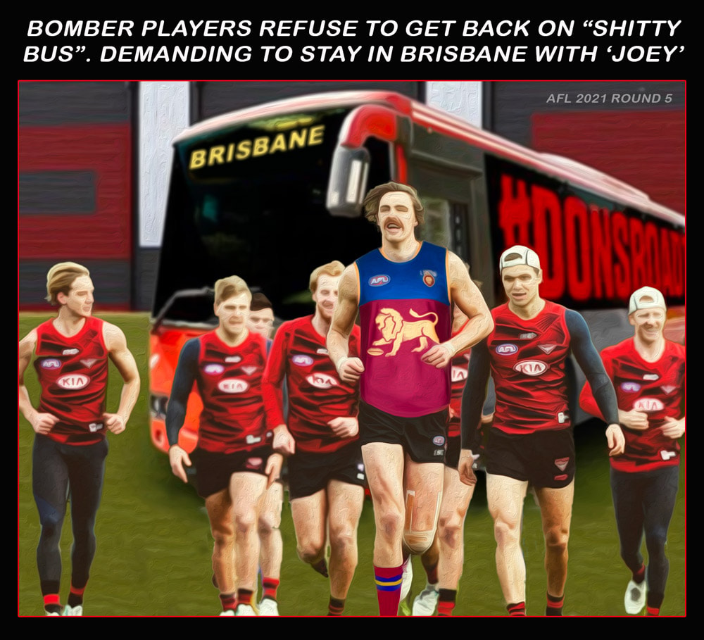 Shitty Bus — Footy cartoon by Peter Gillies