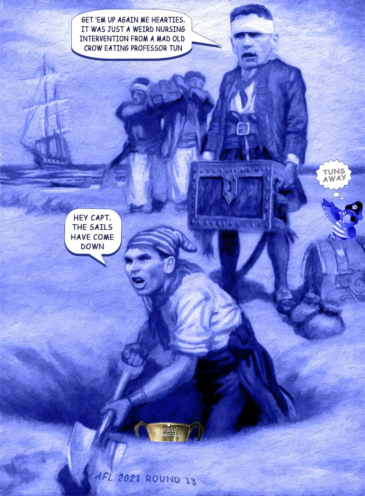 Joel Pirate 2 — Footy cartoon by Peter Gillies