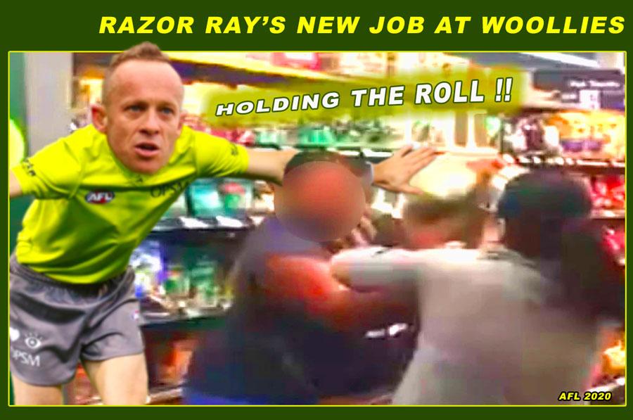 Razors New Job — Footy cartoon by Peter Gillies