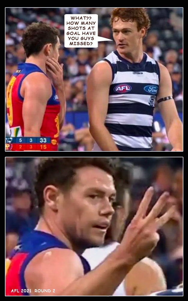 Three — Footy cartoon by Peter Gillies